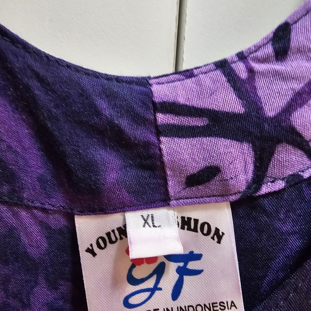 Young Fashion Aloha Floral Purple Sundress XL - Picture 3 of 3